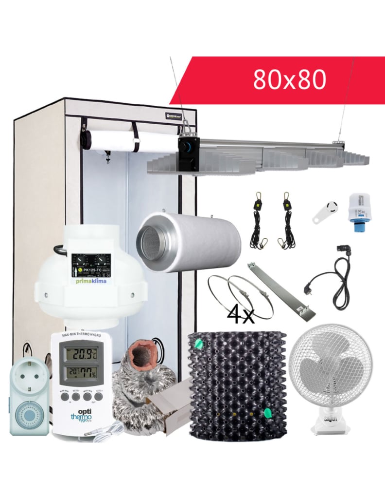 Growbox Komplettset LED 80x80